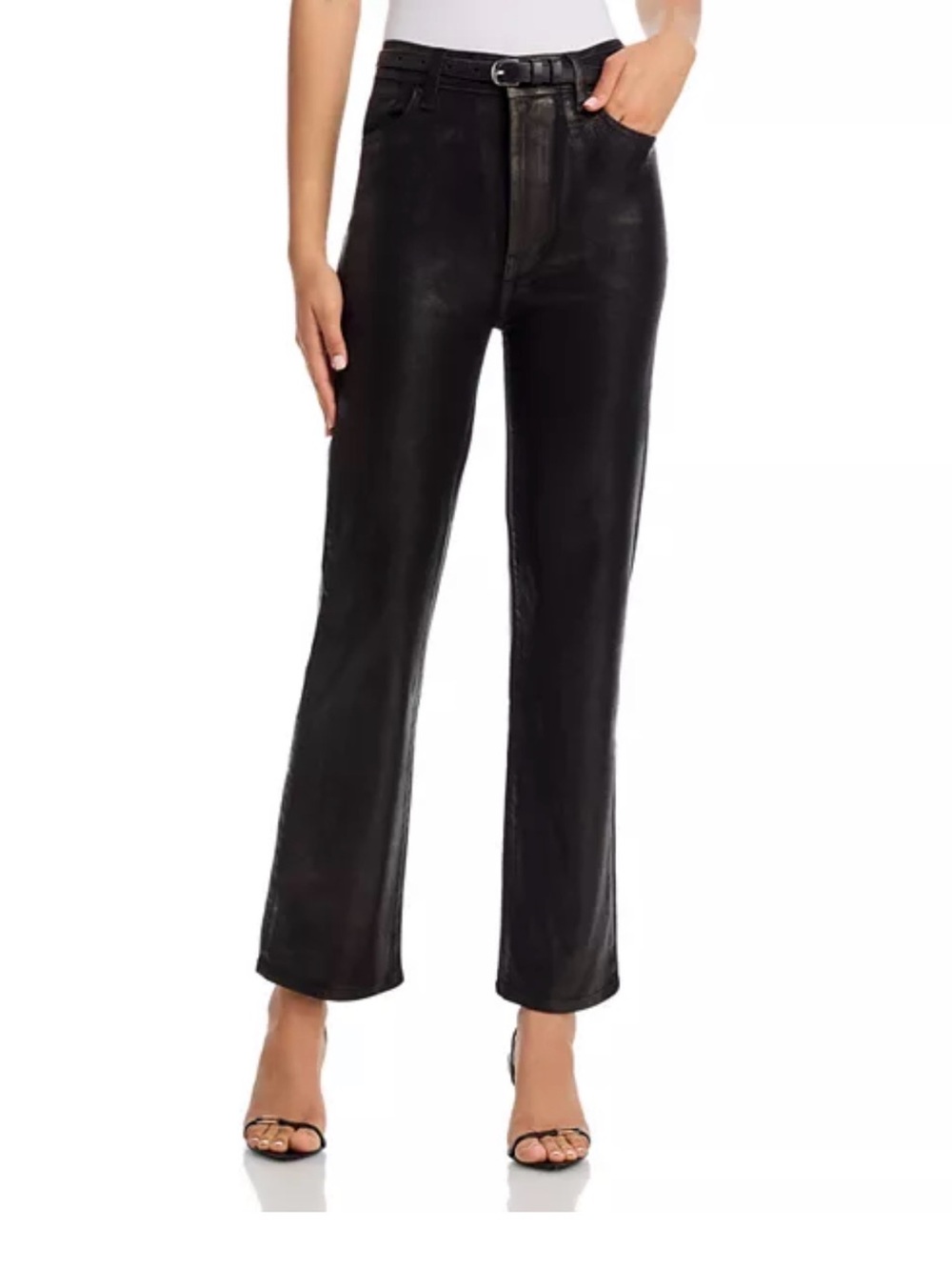 NWT Frame Le Sleek Coated High Rise Straight Jeans in Mood Ring Size 27